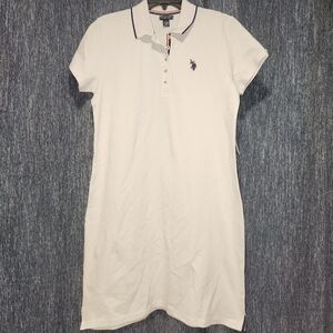 U.S. Polo Assn. White Polo Dress  with Red and Blue Accents